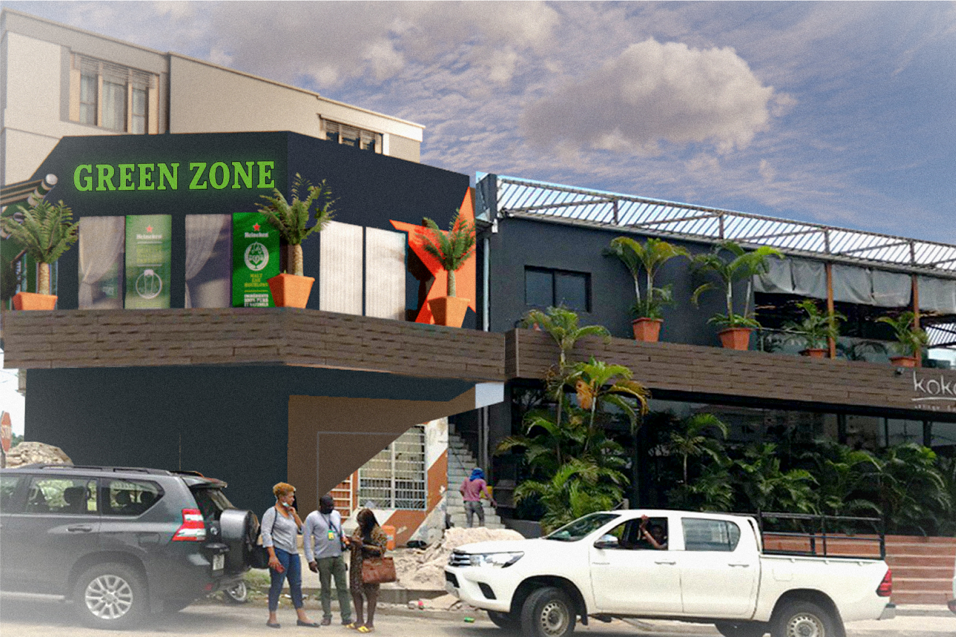 Branding et Design (3D) - Heineken / Kokoon Bar by Seven Congo