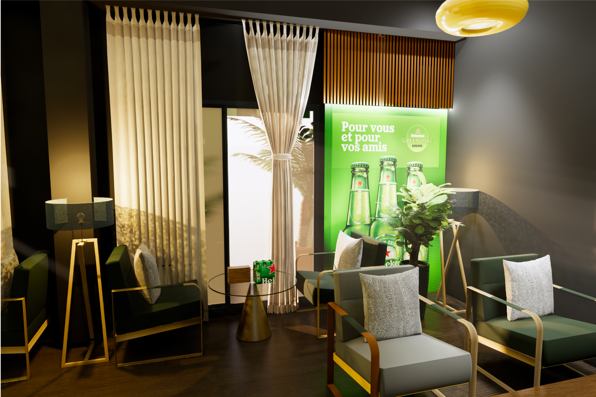Heineken / Kokoon Bar Branding et Design (3D) - Seven Congo