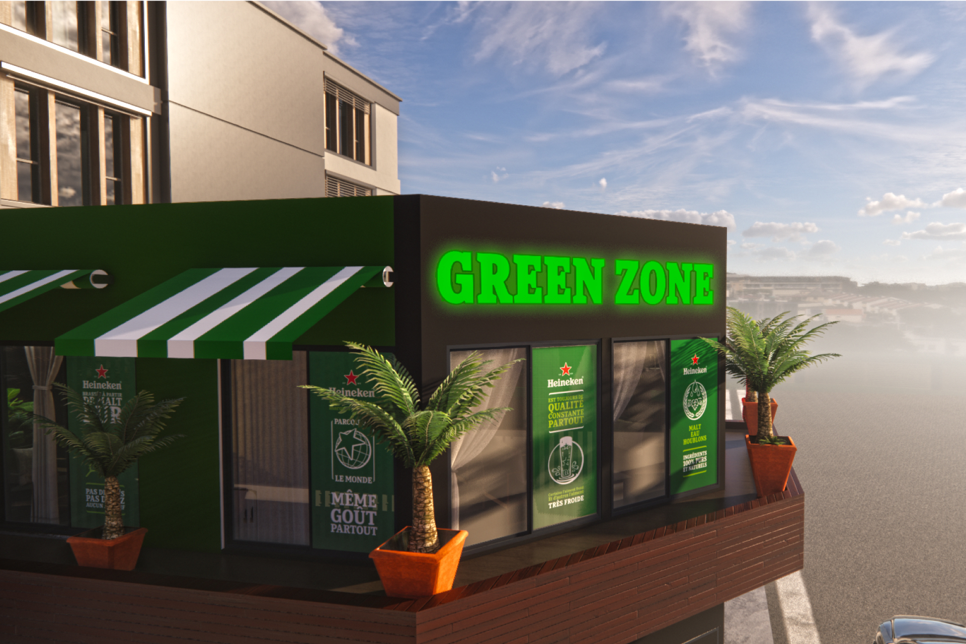 Heineken / Kokoon Bar Branding et Design (3D) - Seven Congo